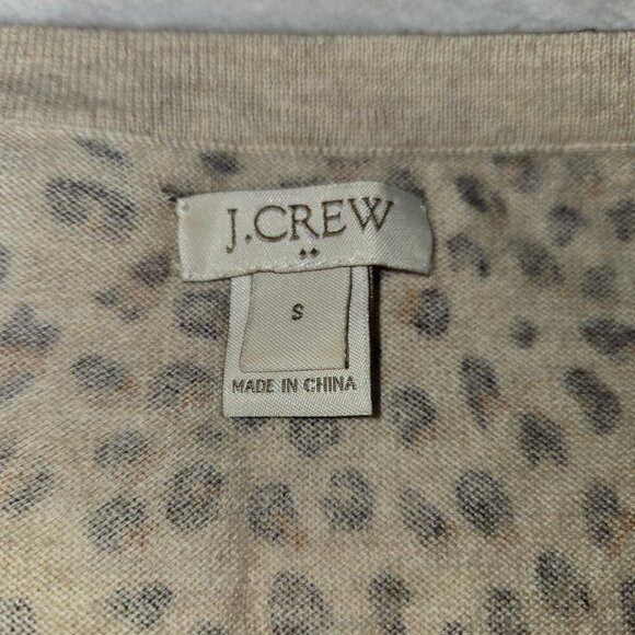 J. Crew Short Sleeve Leopard Print sweater size S 100% cotton - Picture 4 of 5
